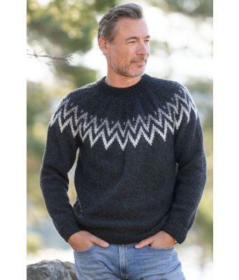 Koksgrå Tonny genser med rundfelling - Viking 2330-01B