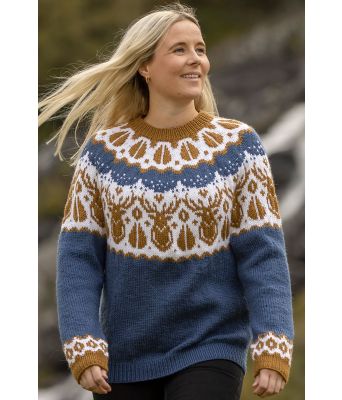 Hjorte genser lys jeansblå - Viking 2336-8D