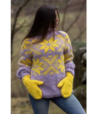 Sno genser og votter, lilla - Viking 2409-1DD