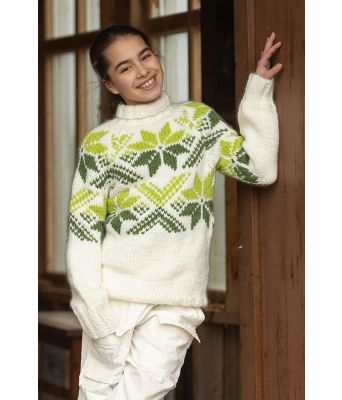 Sno genser, hvit-grønn - Viking 2410-4A