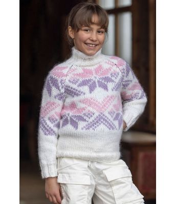 Sno genser,hvit-lys rosa - Viking 2410-4F