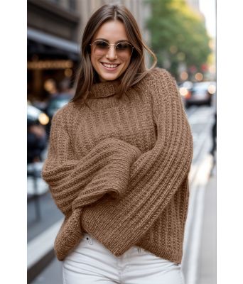 Lysebrun Smula strikkegenser - Viking 2415-7-309