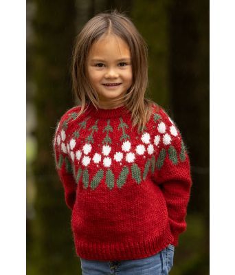 Rød Misteltoe julegenser til barn - Viking 2431-7A