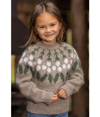 Beige Misteltoe julegenser til barn - Viking 2431-7B