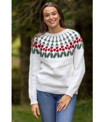 Hvit Misteltoe genser, hvit - Viking 2431-8A