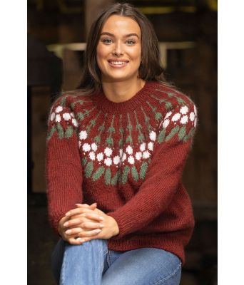 Mørkerød Misteltoe julegenser - Viking 2431-8B