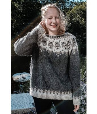 Warg strikkegenser fra Island med ulvemotiv