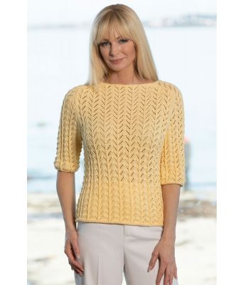 Zala strikket topp med halvlange ermer Kathrine Sørland - Viking 2119-07B