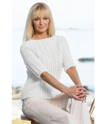 Zala strikket topp med halvlange ermer Kathrine Sørland - Viking 2119-07A