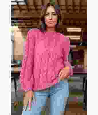 Fuksia Poppy genser - Belfilato 101-47952