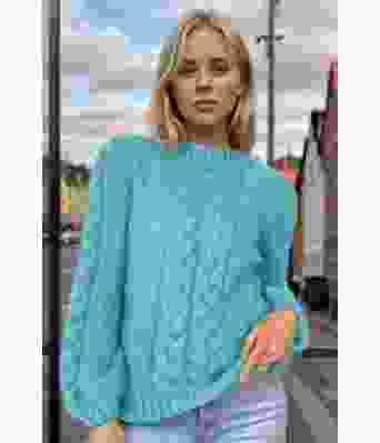 Karibisk blå Poppy genser - Belfilato 101-47960