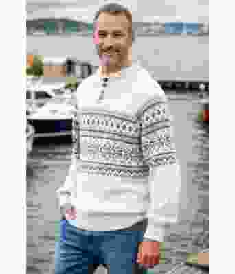 Naturhvit Filipgenser med grått mønster - DLG 142-SU340034033405