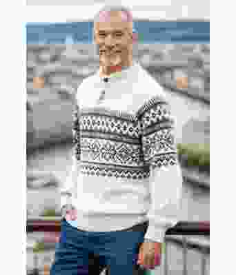 Filipgenseren med natur bunnfarge og grått mønster - DLG 142-SU340034053427