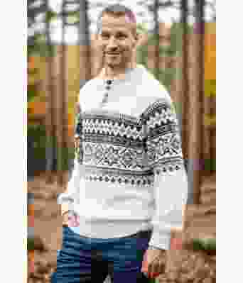 Naturhvit Filipgenser med grønt mønster - DLG 142-SU340034893462