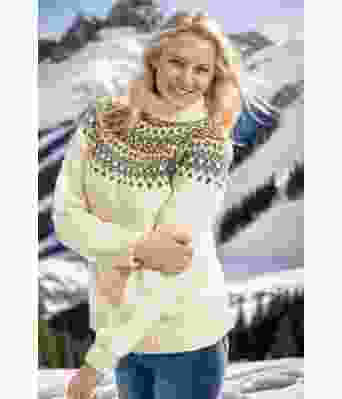 Naturhvit klassisk strikkegenser - Viking 1502-5B