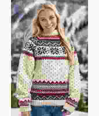 Klassisk strikkegenser med nordisk mønster - Viking 1502-9C