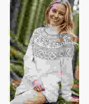 Hvit Frostgenser med grått mønster - Viking 1823-3-500513