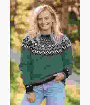 Grønn riddari strikkegenser - Istex 91002 Lagunegrønn / Lagoon heather