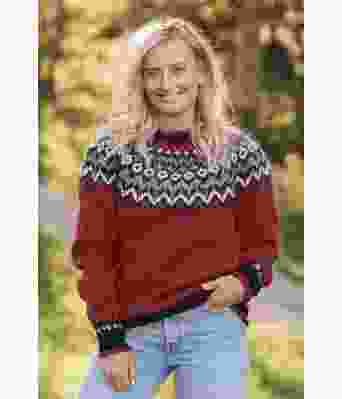 Mursteinsrød riddari genser - Istex 91002 Brick heather