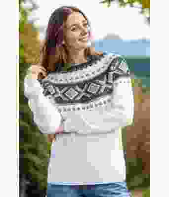 Hvit Cortinagenser med grønt mønster - DLG 197-34023489