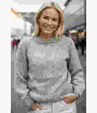 Grå Cozy everyday genser - Strikkia 2022-002-313D