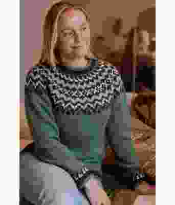 Jadegrønn Islandur islandsgenser - Strikkia 2022-006A