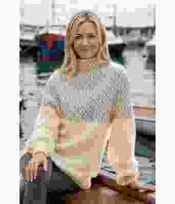 Naturhvit Glød genser med grått mønster - Viking 2022-3-302&313