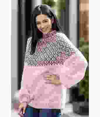 Lys lilla Glød genser med lilla mønster - Viking 2022-3-367&369