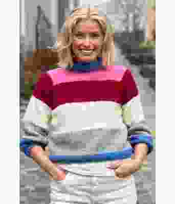 Ophelia sweater stripete strikkegenser - Strikkia 2023-010