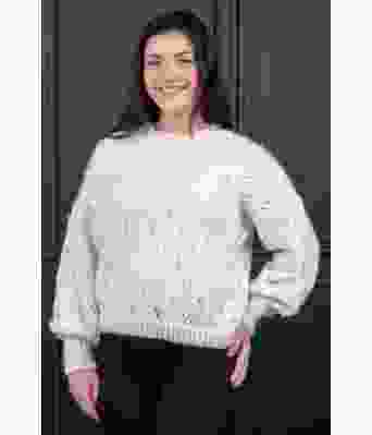 Naturhvit Eyelet sweater - Strikkia 2024-060-302