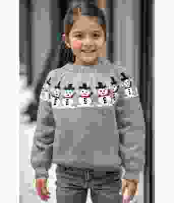 Grå Snømann genser - Strikkia 2024-27-513