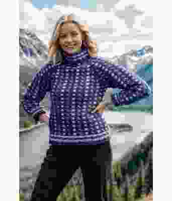 Blå Strokkurgenser med lyseblått mønster - DLG-21-011-925920