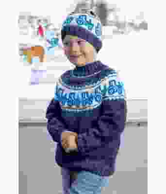 Traktorgenser strikkegenser til barn med traktor - Viking 2110-05E