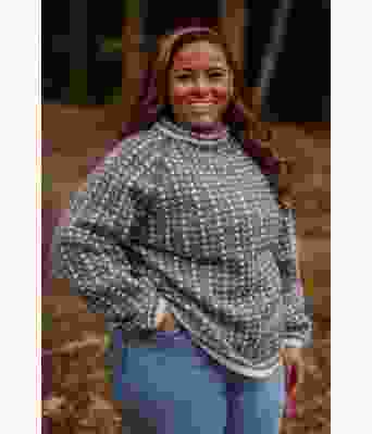 Grindavik grå islender med raglan - DLG-22-003