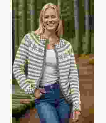 Mosegrønn Fanakofte med rundfelling - Viking 2207-1-532500