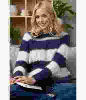 Marineblå og naturhvit Acnegenser - Belfilato 23-001-45563