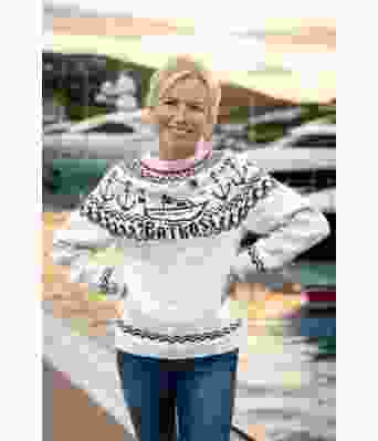 Naturhvit Båtkos genser - DLG 23-013-DSAS806