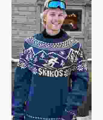 Skikos genser med blå bunnfarge - DLG 23-029-AS525B