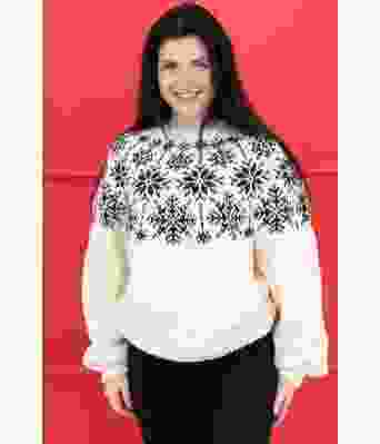 Snowflake genseren i naturhvit med marineblått mønster - DLG 23-044-SU34003406