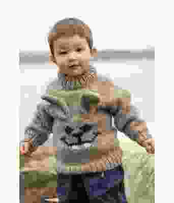 Harehopp strikket genser med kanin med utstående ører - Viking 2310-17