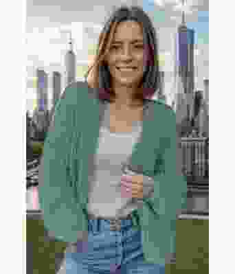 Stella cardigan i mørk jadegrønn - Belfilato 24-001-47941