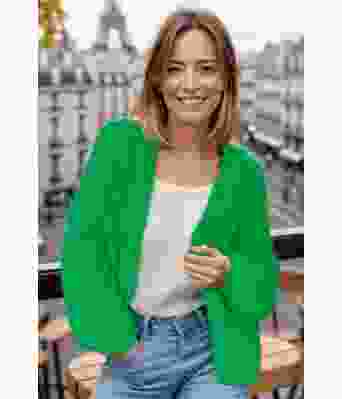 Stella cardigan i skarpt grønn -Belfilato  24-001-47948