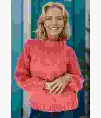 Korallfarget Samara sweater - Belfilato 24-003-44017