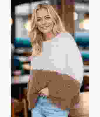 Twotone sweater kamelbrun - Belfilato 24-005-42271