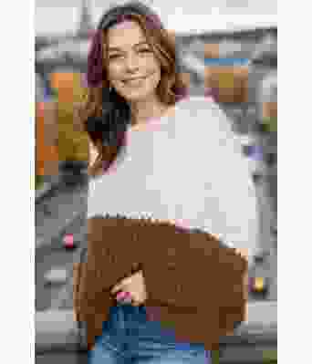 Sjokoladebrun Twotone sweater - Belfilato 24-005-47943