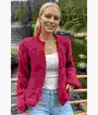 Dyp rød Snuggle soft cardigan - Belfilato 24-006-47951