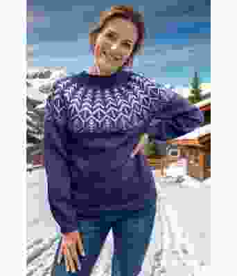 Marineblå Skogsgenser med blått mønster - DLG 24-008-SU34063498