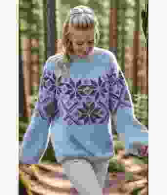 Lyseblå Lunagenser med jeansblått mønster - Viking 2416-2-320327