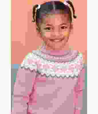 Kristine mønstret rosa genser til barn - DG 391-21