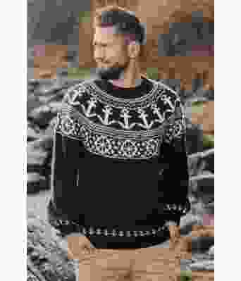 Ankergenseren strikket båtgenser med anker og ror - Strikkia 2020-027B